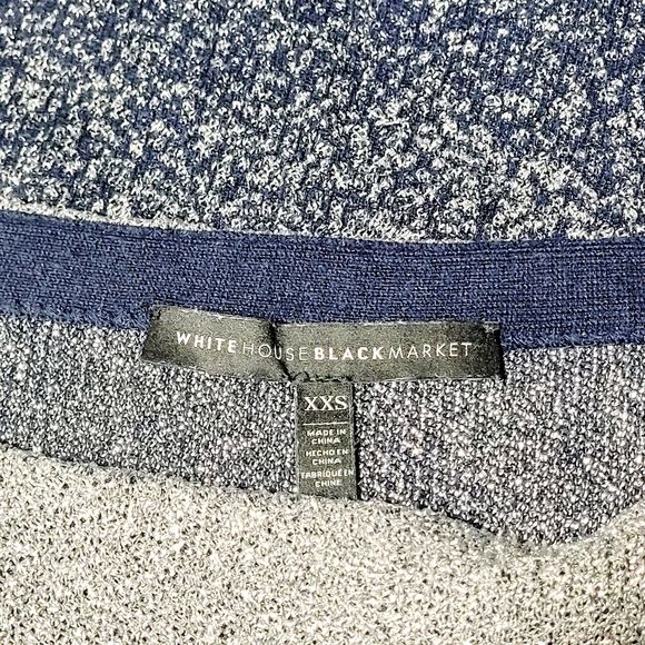 WHBM Silver & Navy Blue Ombre Long Sleeve Sweater (XXS) - Picture 5 of 10
